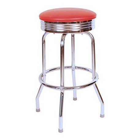 RICHARDSON SEATING CORP Richardson Seating Corp 19715RED 19715- 30 in. Floridian Swivel Bar Stool; Red - Chrome 19715RED